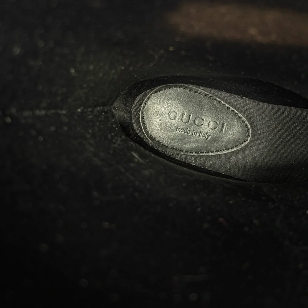 Gucci Black Rubber Guccisma Wellington Boot, Embossed Monogram, Insulated Inside - Picture 6 of 16